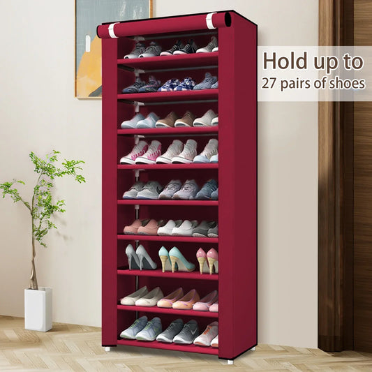 10-Tier Non-Woven Shoes Rack